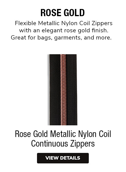 Rose Gold Continuous Zipper Rolls