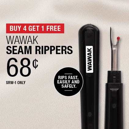 Buy 4 Get 1 Free - WAWAK Seam Rippers .68¢ / SRW-1 only.