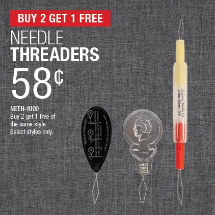 Buy 2 Get 1 Free - Needles Threaders .58¢ / NETH-1000 / Buy 2 get 1 free of the same style / Select styles only.