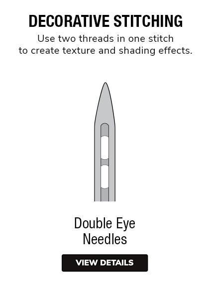 Double Eye Needles | 	For Decorative Stitching . Use two threads in one stitch to create texture and shading effects