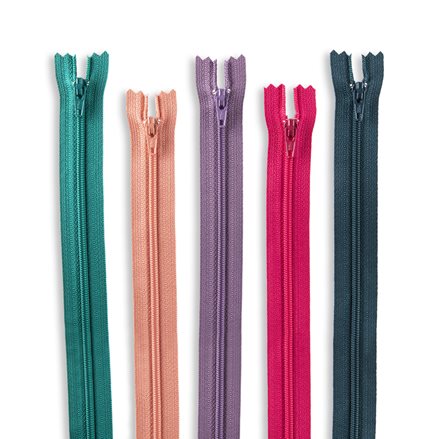 YKK #3 9 Nylon Coil Non-Separating Assorted Pant / Skirt / Dress / Bag /  Upholstery Fashion Color Zippers - 34/Pack