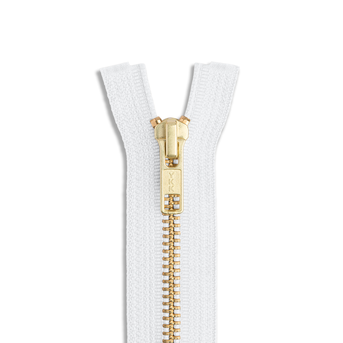 YKK #5 Brass Complete Zipper White / 4 (102 mm) from Tandy Leather