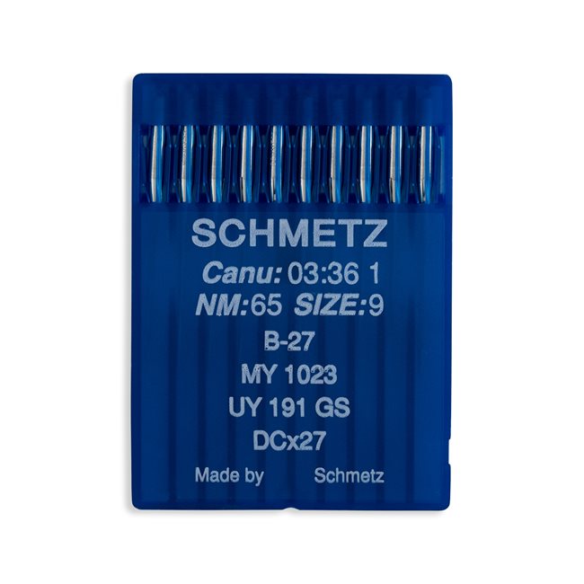 Schmetz Regular Point Industrial Machine Needles - B27, MY 1023, UY 191 GS,  DCx27 - 10/Pack - WAWAK Sewing Supplies