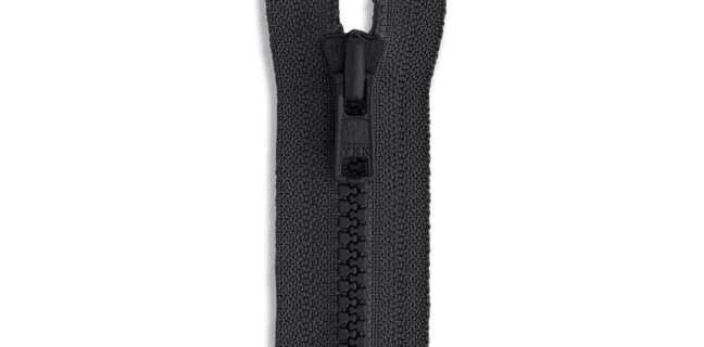 YKK® #5 Molded Non-Metal Closed Bottom Zippers - Black & White