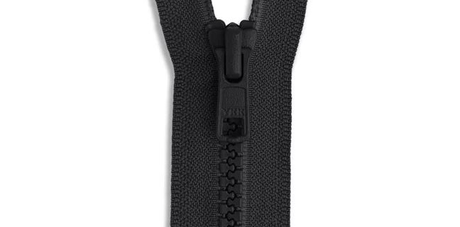 Zipperstop Wholesale YKK - Vislon Jacket Zipper Reversible Slide YKK #5 Molded Plastic Separating End - Color Blck Custom Length (27 Inches)