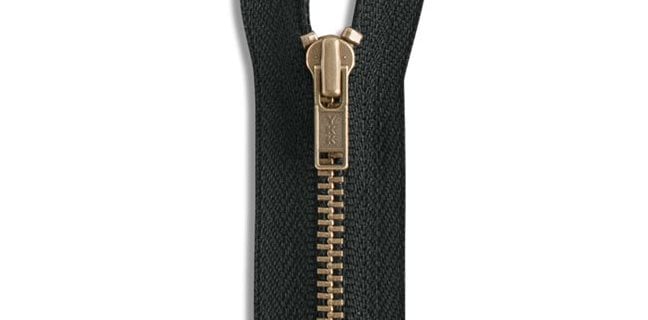 YKK Separating Zipper Antique Brass 40cm 6mm Beige 