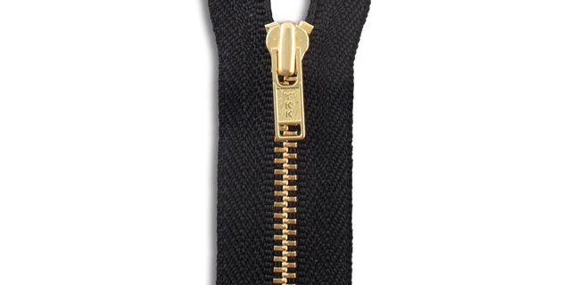 Size #5 Black Metal Zipper with Gold Teeth