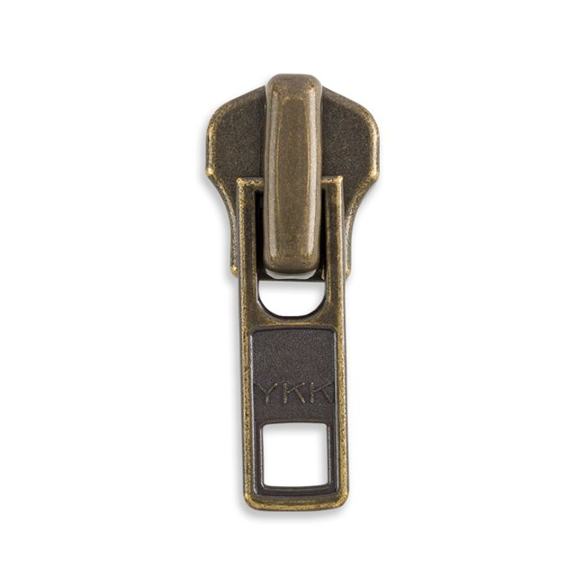 Zipper Sliders YKK #7 Metal Jacket Antique Brass