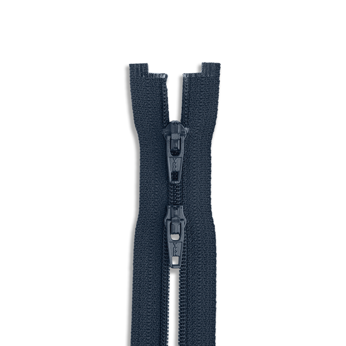 Outerwear Two Way Separating Zipper - Silver Teeth - Black
