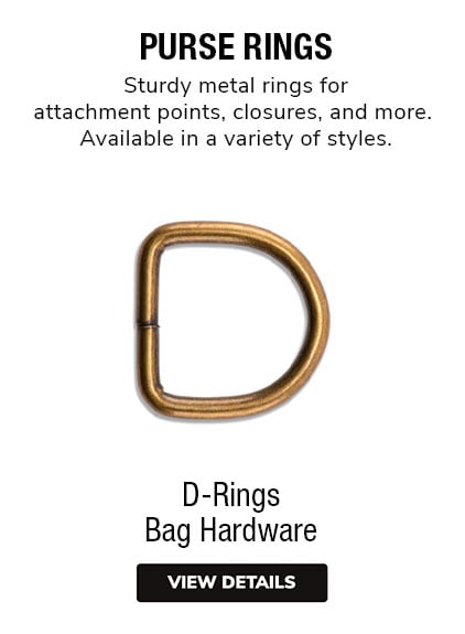Purse Rings | Sturdy metal rings for attachment points, closures, and more. Available in a variety of styles. 