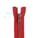 One-Way Antique Brass Jacket Zippers | 1 Way Separating Antique Brass Jacket Zippers | One-Way YKK Antique Brass Jacket Zippers