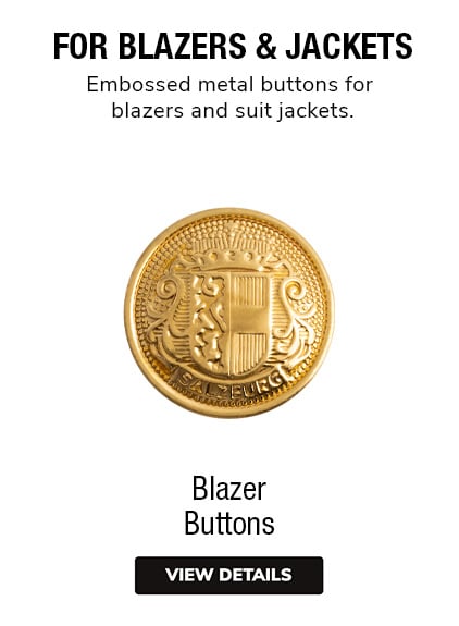 Blazer Buttons | Embossed metal buttons for blazers and suit jackets