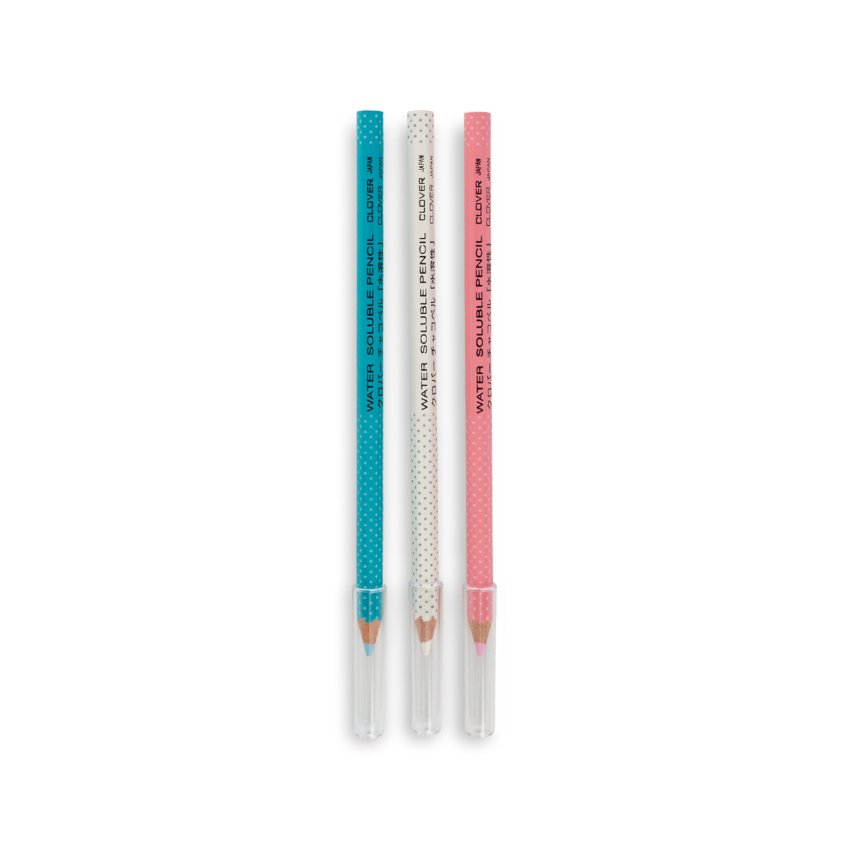 Clover Water Soluble Pencil-White Pink & Blue 3/Pkg 