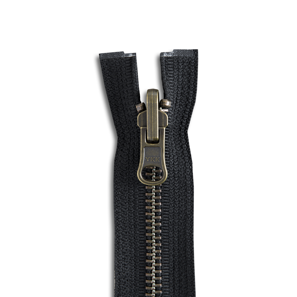 YKK #5 Antique Brass Reversible Jacket Zipper - Black - WAWAK Sewing  Supplies