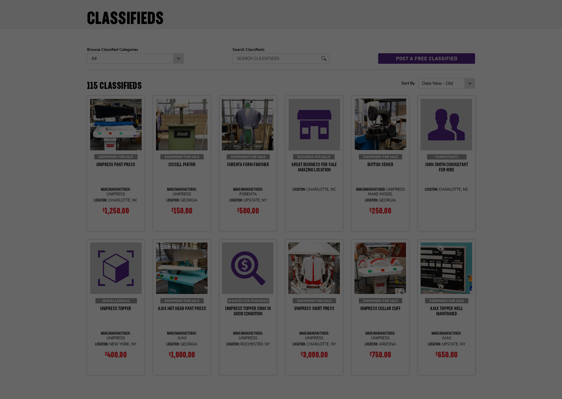 Classifieds Coming Soon