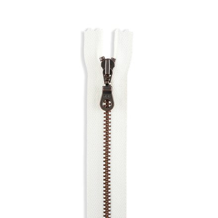 YKK #4.5 10 Antique Copper Donut Pull Bag Zipper - Light Beige (010)