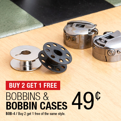 Buy 2 Get 1 Free Bobbins & Bobbin Cases .49¢ / BOB-4 / Buy 2 get 1 free of the same style.