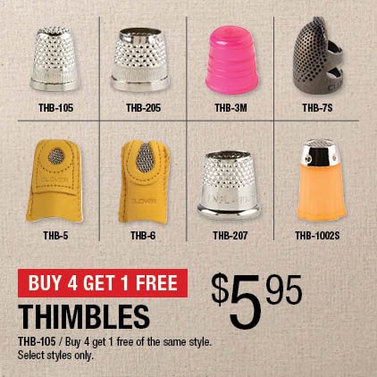 Buy 4 Get 1 Free - Thumbles $5.95 / THB-105 / Buy 4 get 1 free of the same style / Select styles only.