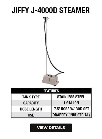 Jiffy Pro-Line Commercial Drapery Steamer W/ Plastic Head - (J-4000D)