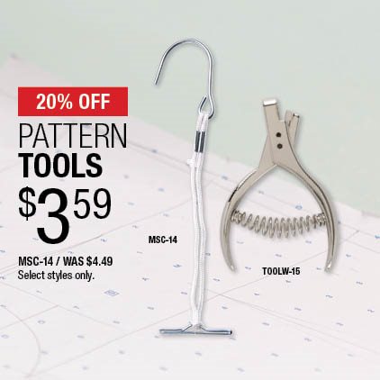 20% Off Pattern Tools $3.59 / MSC-14 / Was $4.49 / Select styles only.