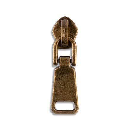 #5 Metallic Nylon Countess Zipper Pulls - 10/Pack - Antique Brass