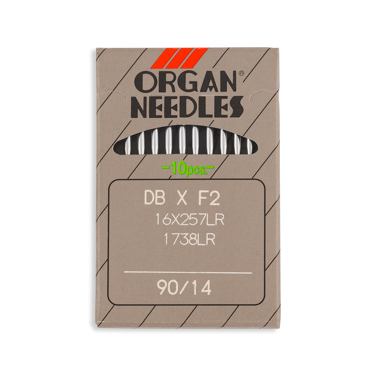 Organ Leather Point Industrial Machine Needles - Size 12 - DBxF2, 16x257LR,  1738LR - 10/Pack