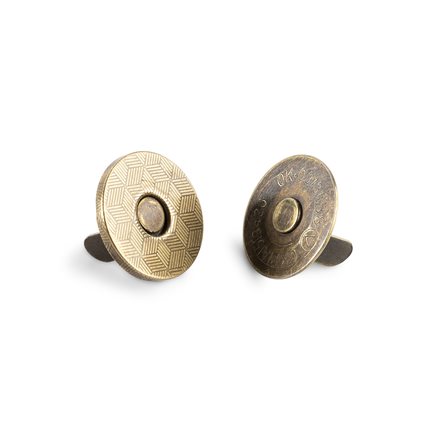 Thin Magnetic Snaps Bag Hardware - 3/4 - 2/Pack - Antique Brass