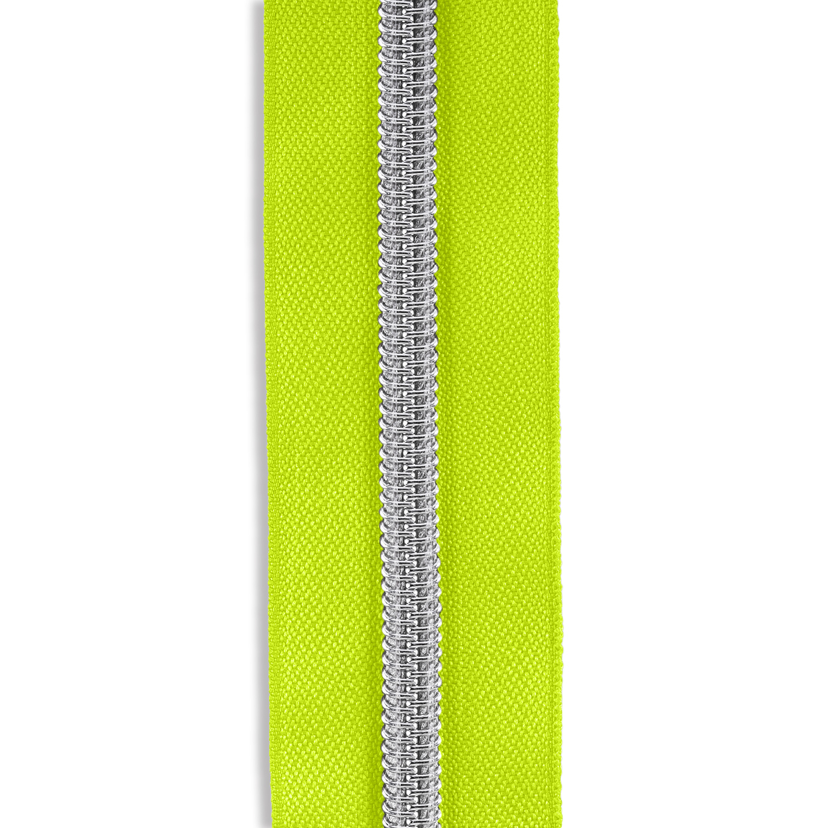 Metallic lime zipper tape