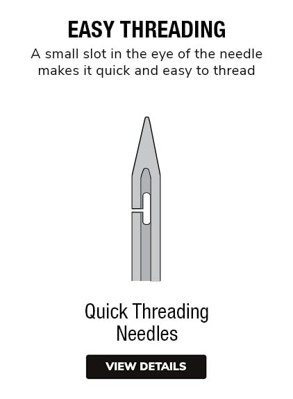 Quick Threading Needles | Make Threading Easy. Small slot in the eye of the needle makes it easy to thread without a threader. 