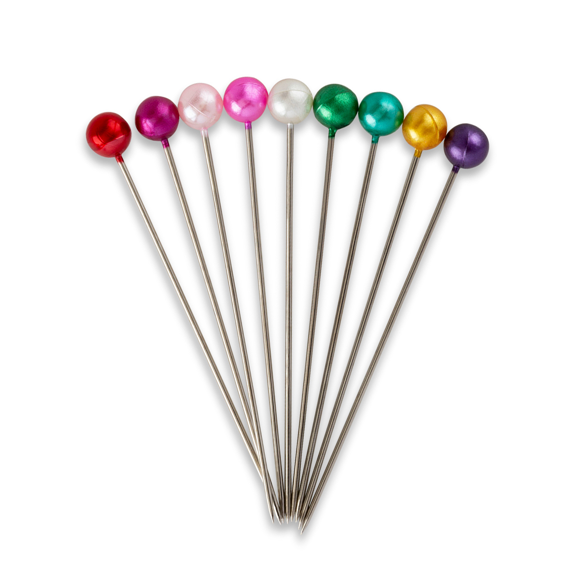 Long Pearlized Pins - #24 - 1 1/2 x 0.023 - 120/Pack - Assorted Colors