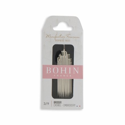 Bohin Crewel Embroidery Hand Needles - Size 3-9 - 15/Pack