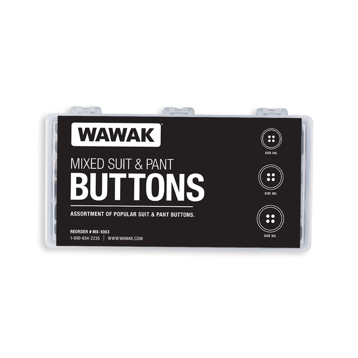 WAWAK Mixed Suit & Pant Fancy Buttons Tray - 351/Tray - WAWAK