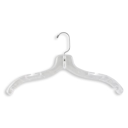 Plastic Dress Hangers - 17 Length/ 4 15/16 Neck - 100/Box - Clear