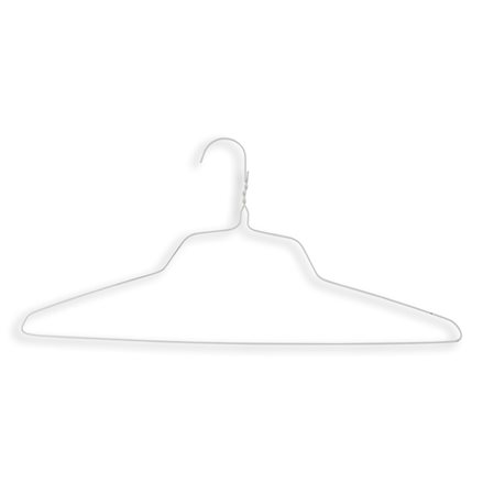 WAWAK Commercial Grade Metal Shirt Hangers - 18 Length/ 14.5 Gauge -  100/Box - White - WAWAK Sewing Supplies