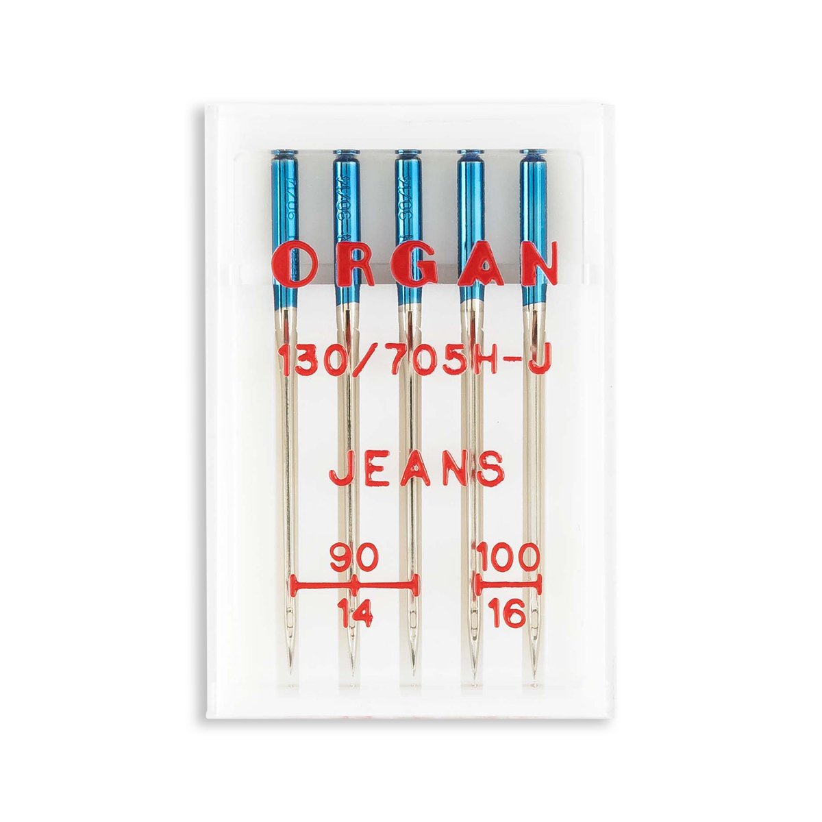 Organ Jean Home Machine Needles - Size 14, 16 - 15x1, 130/705H-J - 5/Pack -  WAWAK Sewing Supplies