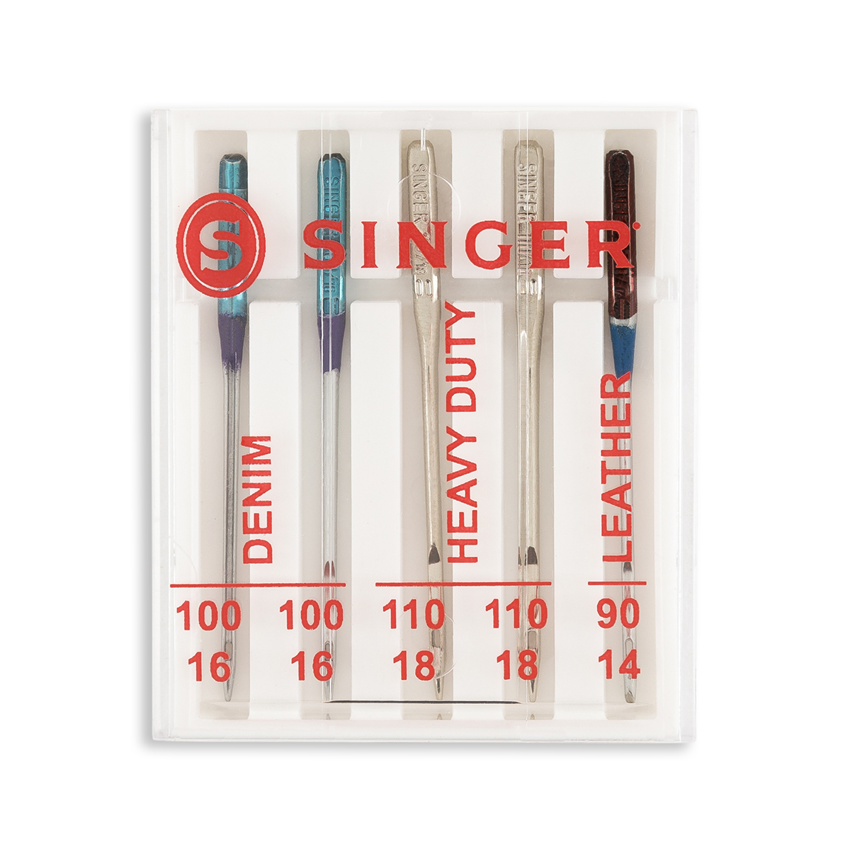 Leather Needles for Sewing Machine Combo Pack, Sizes (100/16 and 110/18)
