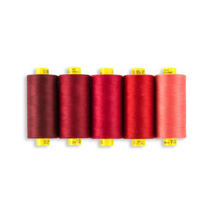 Gutermann Mara 100 All Purpose Thread Color Shades Pack - Tex 30 - 1,093  yds. - 5/Pack - Red