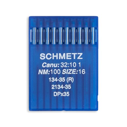 Schmetz Regular Point Straight Stitch Industrial Machine Needles - 134-35  (R), 2134-35, DPx35 - 10/Pack - WAWAK Sewing Supplies