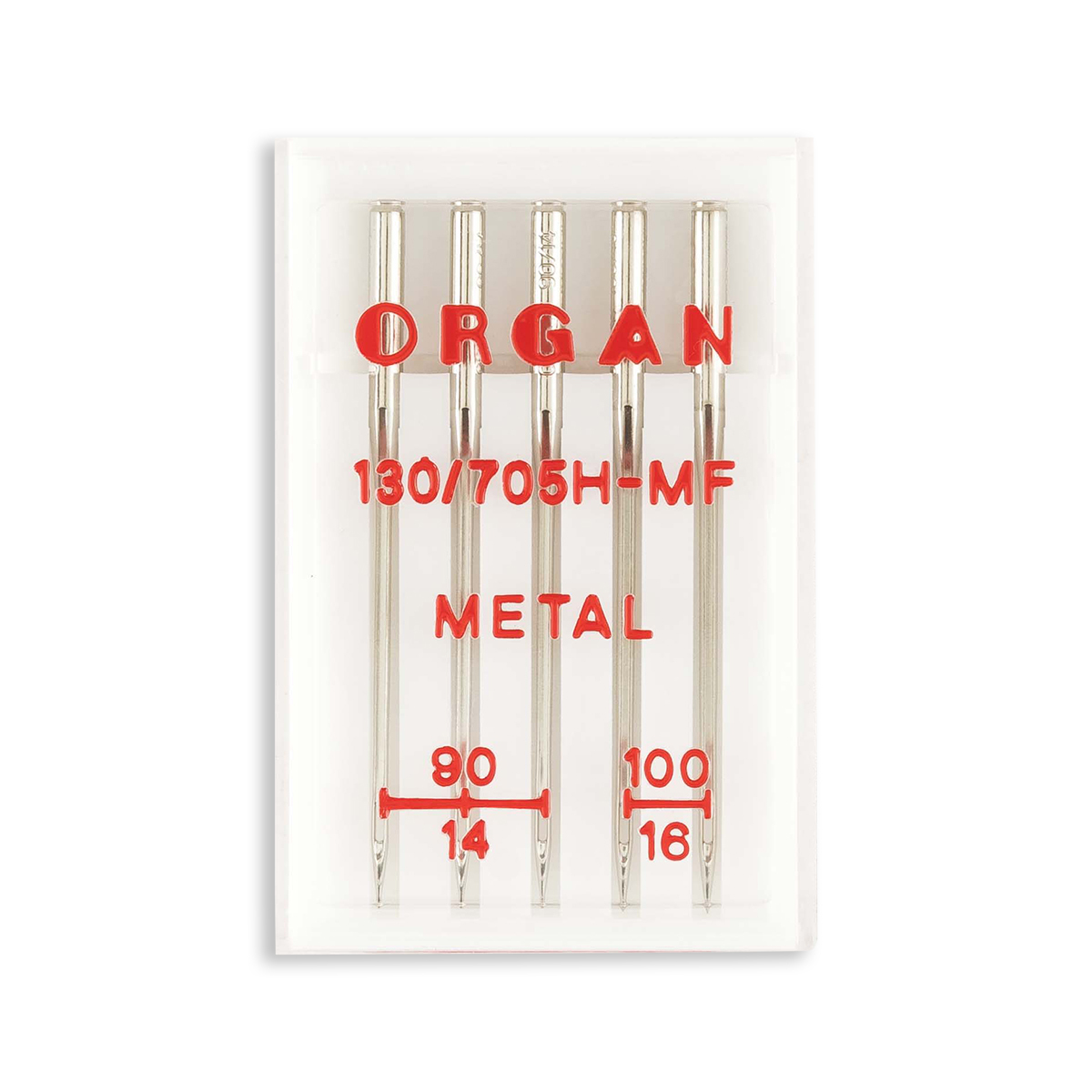 Organ Metallic Home Machine Needles - Size 14, 16 - 15x1, 130/705H-MF -  5/Pack - WAWAK Sewing Supplies