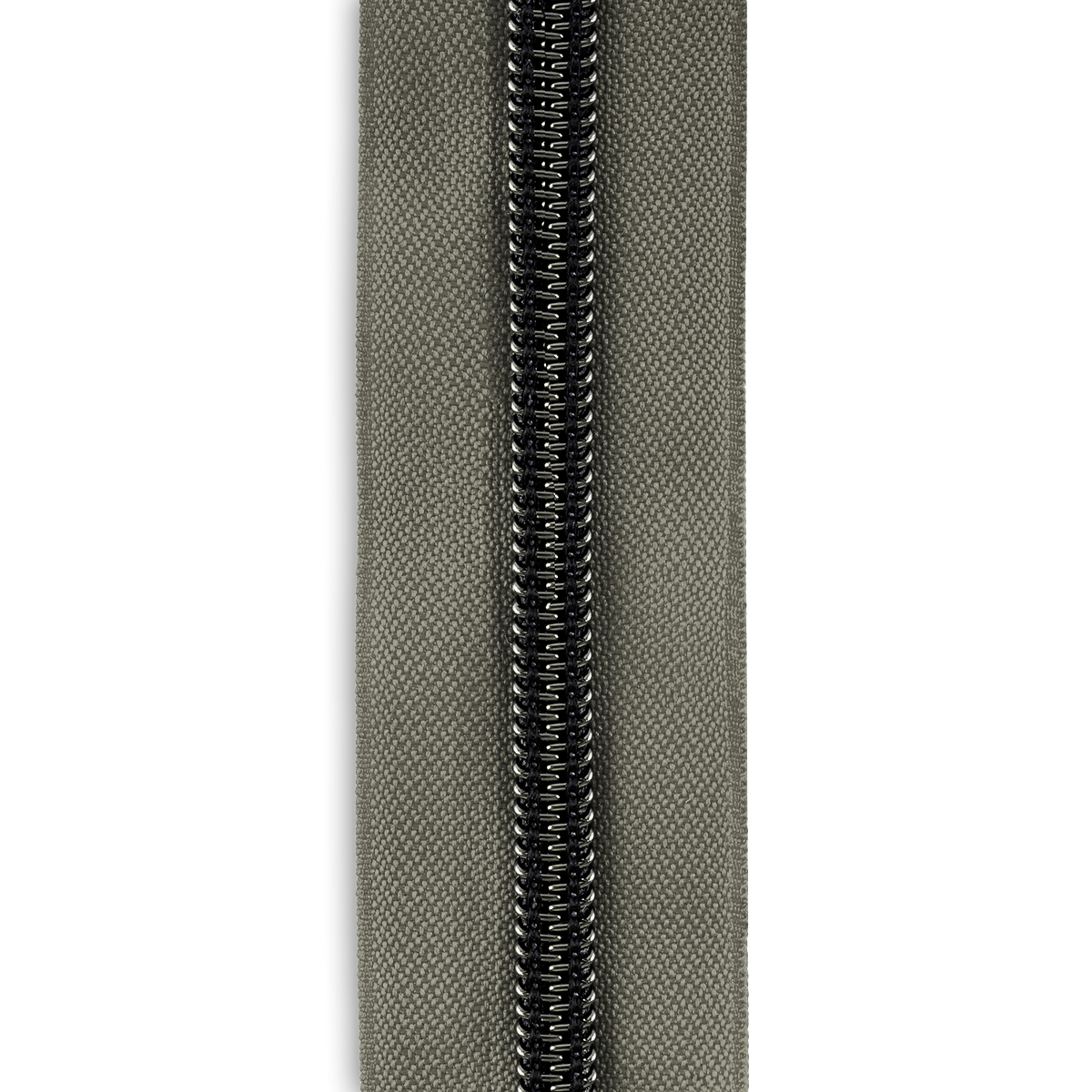 Black Nylon Coil Zipper with Grey Tape & Black Metal Pulls - Zipper by the  Yard - Nylon Coil Zipper - Metallic Zipper