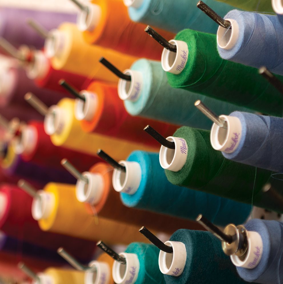 Maxi-Lock Thread Rainbow of Colors on Thread Spool Rack