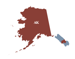 WAWAK Sewing Supplies Shipping Map Alaska